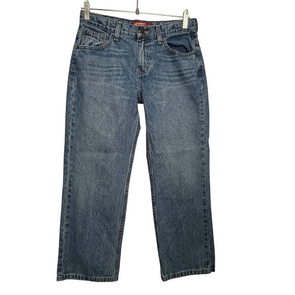 Arizona Jean Boys 12 Husky Relaxed Fit Blue Jeans Adjustable Waist - Picture 1 of 8